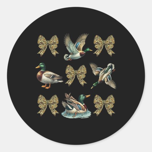 Mallard Duck Camouflage Camouflage Bow Duck Huntin Runder Aufkleber (Vorderseite)