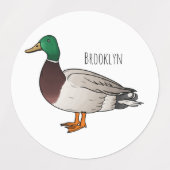 Mallard duck cartoon illustration etiketten (Design 2)