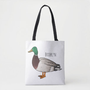 Mallard duck cartoon illustration  tasche
