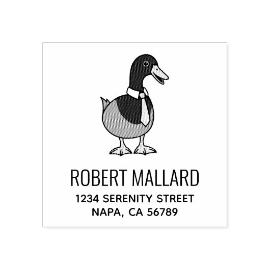Mallard Duck Collar Necktie Address Gummistempel (Prägung)