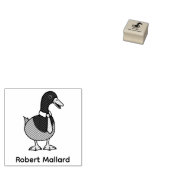 Mallard Duck Collar Necktie Custom Name 1x1 Gummistempel (Stempel)