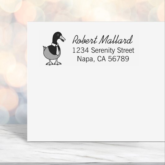 Mallard Duck Collar Necktie Return Address Permastempel