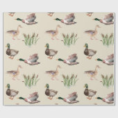 Mallard Duck Drake and Hen Wrapping Paper Geschenkpapier (Flach)