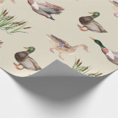 Mallard Duck Drake and Hen Wrapping Paper Geschenkpapier (Ecke)