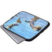 Mallard Duck Drake Landung über das Foto Eiswild Laptopschutzhülle (Vorne Knopf)