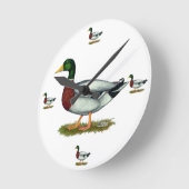 Mallard Duck Drake Runde Wanduhr (Winkel)