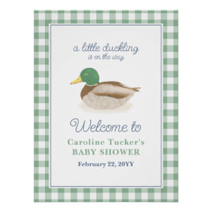 Mallard Duck Duckling Country Jagd Baby Dusche Poster