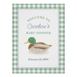 Mallard Duck Duckling Country Jagd Baby Dusche Poster