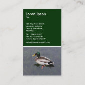 Mallard Duck - Dunkelgrün Visitenkarte (Rückseite)