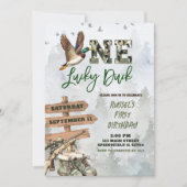 Mallard Duck First Birthday Einladung (Vorderseite)