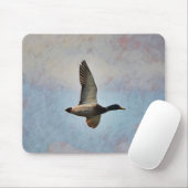 Mallard Duck Flying in Sky Art Mouse Pad Mousepad (Mit Mouse)