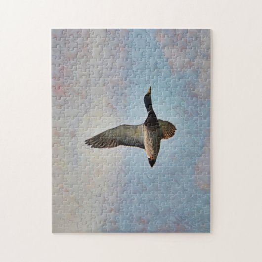Mallard Duck Flying in Sky Art Puzzle (Vertikal)
