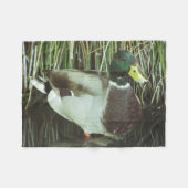 Mallard Duck Foto Waterfowl Male Bird Fleecedecke (Vorderseite (Horizontal))