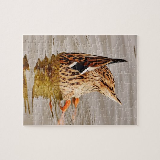 Mallard Duck Füttre unter Wasser Puzzle (Horizontal)