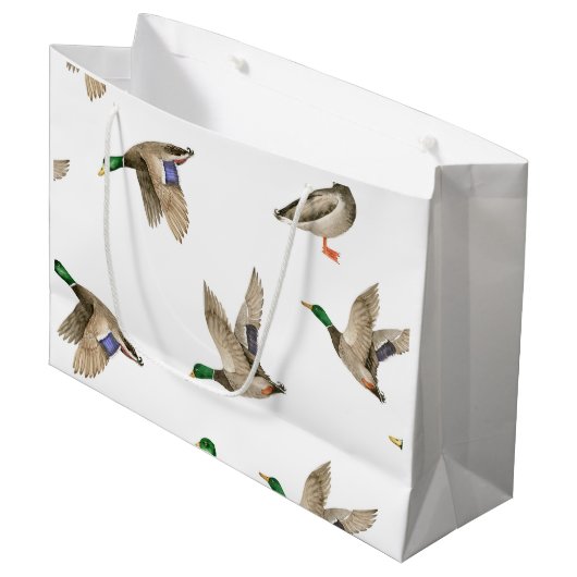 Mallard Duck Gift Bag Große Geschenktüte (Vorderseite Schrägansicht)