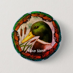 Mallard Duck Head Button