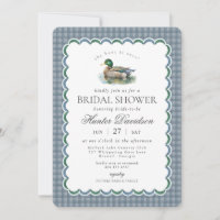 Mallard Duck Hunting Blue Gingham Brautparty