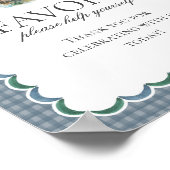 Mallard Duck Hunting Blue Gingham Favors Sign Poster (Ecke)