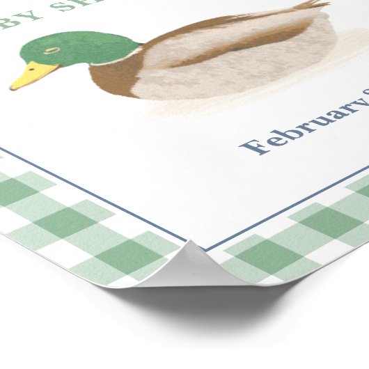 Mallard Duck Hunting Boy Baby Show Empfang Poster (Ecke)