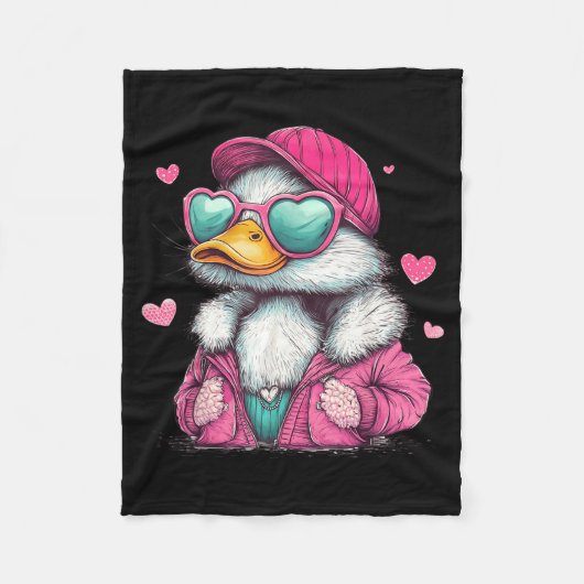 Mallard Duck Hunting Funny Valentine's Day Heart G Fleecedecke (Vorderseite)