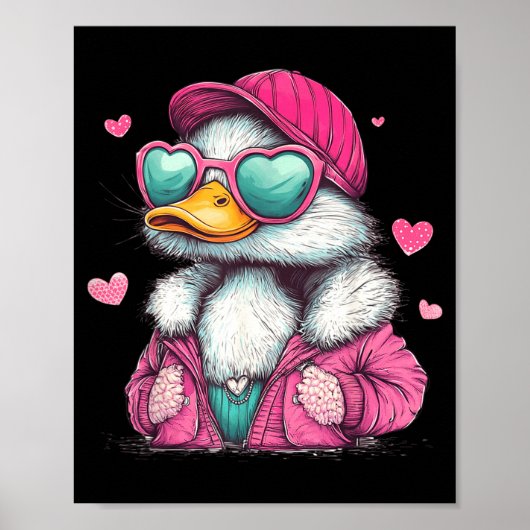Mallard Duck Hunting Funny Valentine's Day Heart G Poster (Vorne)