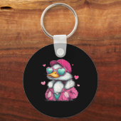 Mallard Duck Hunting Funny Valentine's Day Heart G Schlüsselanhänger (Vorderseite)