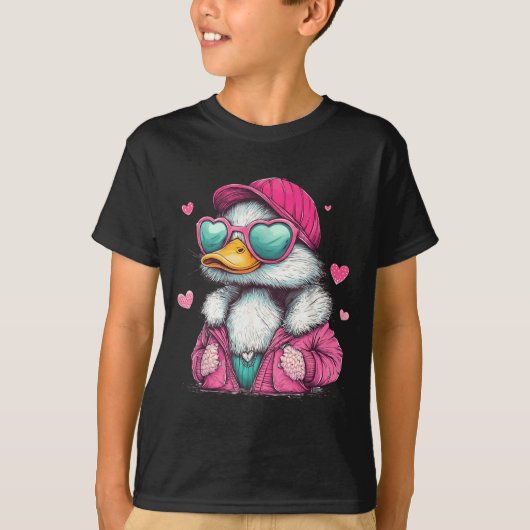 Mallard Duck Hunting Funny Valentine's Day Heart G T-Shirt (Vorderseite)