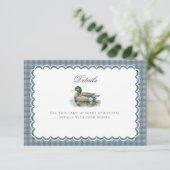 Mallard Duck Hunting Gingham Baby Details Card Begleitkarte (Stehend Vorderseite)