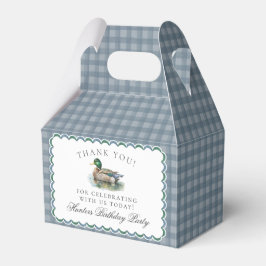 Mallard Duck Hunting Gingham Birthday Favor Boxes Geschenkschachtel