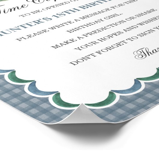 Mallard Duck Hunting Gingham Birthday Time Capsule Poster (Ecke)