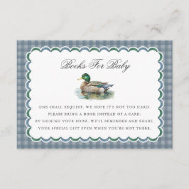 Mallard Duck Hunting Gingham Books for Baby Card Begleitkarte