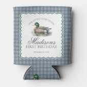 Mallard Duck Hunting Gingham Boy Birthday Favor Dosenkühler (Vorderseite)
