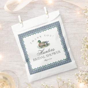 Mallard Duck Hunting Gingham Brautparty Dessert Geschenktütchen