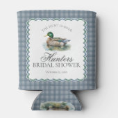 Mallard Duck Hunting Gingham Brautparty Favor Dosenkühler (Rückseite)