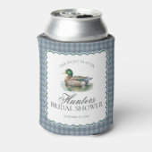 Mallard Duck Hunting Gingham Brautparty Favor Dosenkühler (Kanne Rückseite)