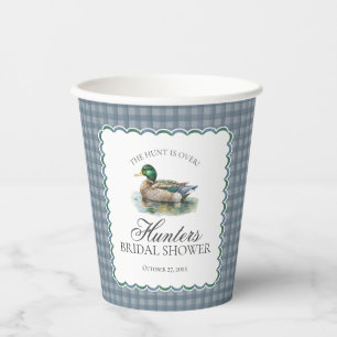 Mallard Duck Hunting Gingham Brautparty Pappbecher