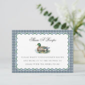 Mallard Duck Hunting Gingham Karte mit Rezept teil (Stehend Vorderseite)