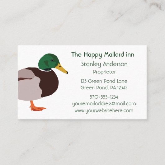 Mallard Duck Illustration Custom Visitenkarte (Vorderseite)