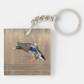 Mallard Duck im Flug Schlüsselanhänger (Rückseite)