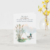 Mallard Duck in Cattails Beileid Vielen Dank Karte (Gelbe Blume)