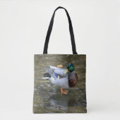 Mallard Duck in Creek Printed Tote Bag Tasche (Vorderseite)