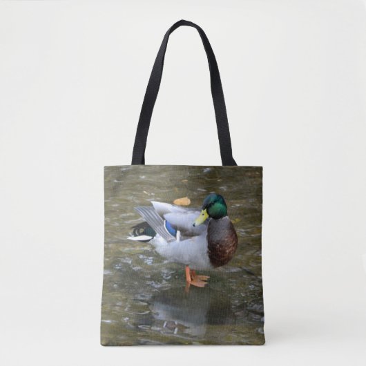 Mallard Duck in Creek Printed Tote Bag Tasche (Vorderseite)