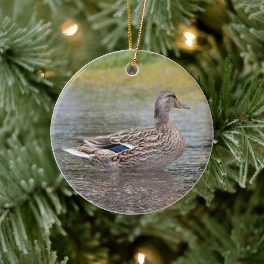 Mallard Duck in Puddle Keramik Ornament (Baum)