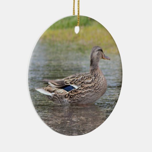 Mallard Duck in Puddle Keramik Ornament (Rechts)