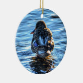 Mallard Duck in Winter River - Wildlife Foto Keramik Ornament (Rechts)