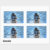 Mallard Duck in Winter River - Wildlife Foto Rechteckiger Aufkleber (Blatt)