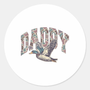 Mallard Duck Jagd Vater Retro Camouflage Daddy Fa Runder Aufkleber