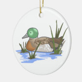 Mallard Duck Keramik Ornament (Links)