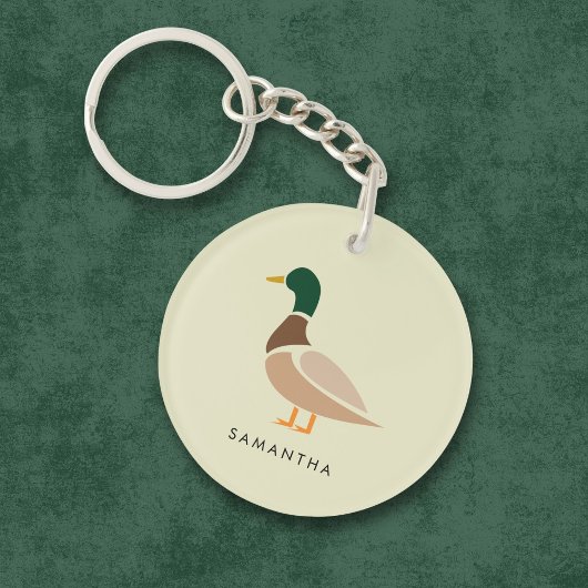 Mallard Duck Keychain Modern Minimal Illustration Schlüsselanhänger
