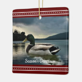 Mallard Duck Lake Weihnachtssaison Grüße Keramikornament (Links)